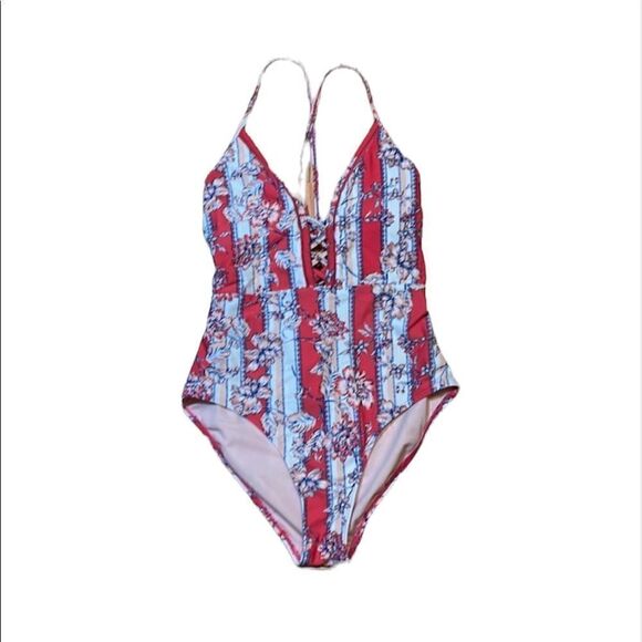 Strappy One-Piece Floral Swimsuit   - Picture 1 of 9